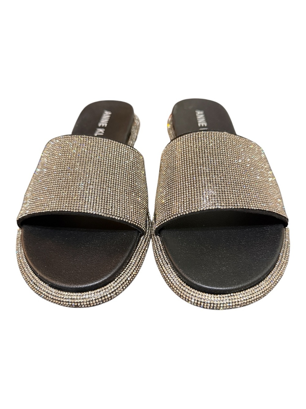 Anne Klein Rhinestone Slide Sandals Black Women’s 6 NIB
